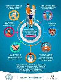 raccomandazioni per contenere il contagio da coronavirus - infografica